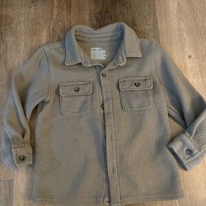 Cat & Jack Kids' Gray Waffle Knit Button-Down Shirt Jacket